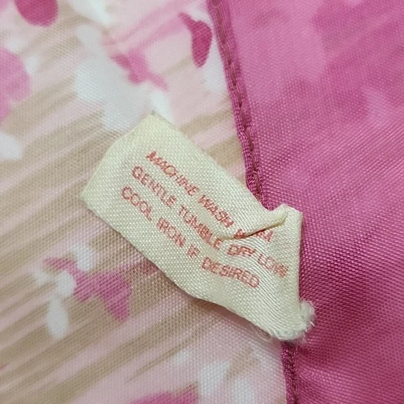 Pink Tan White Cream Countryside Print 100% Polyester Scarf - Picture 7 of 7